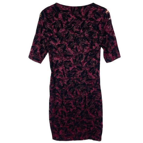 ANTHROPOLOGIE MAEVE
Women's Elorn Burgundy Black Lace Ruched Dress 10 - Picture 6 of 6